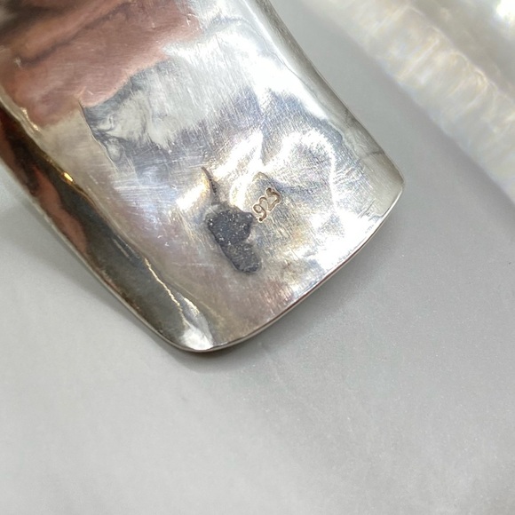 Vintage Silpada Hammered Sterling Silver Pearl Cuff Bracelet - Picture 7 of 8